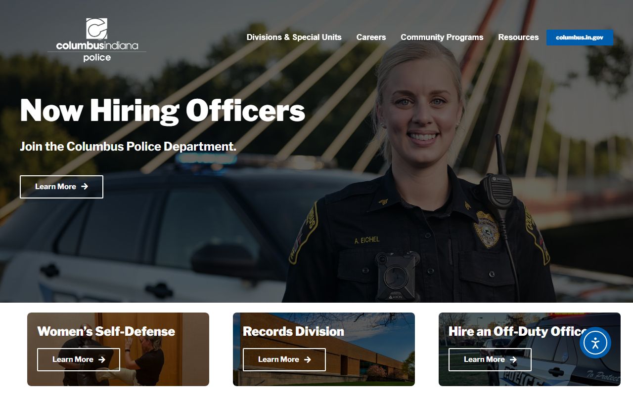Columbus Indiana Police Department records and blotter resource