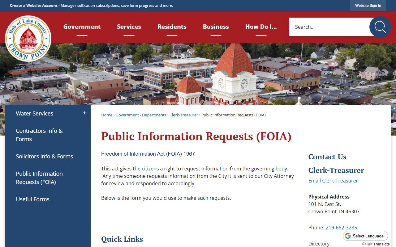 Crown Point Lake County online police blotter portal