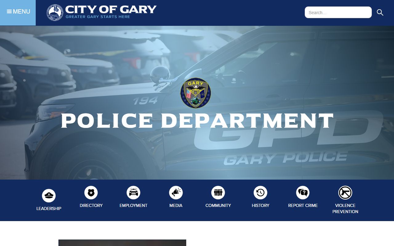 Gary Indiana Police Department Viewpoint Cloud portal for police blotter record requests