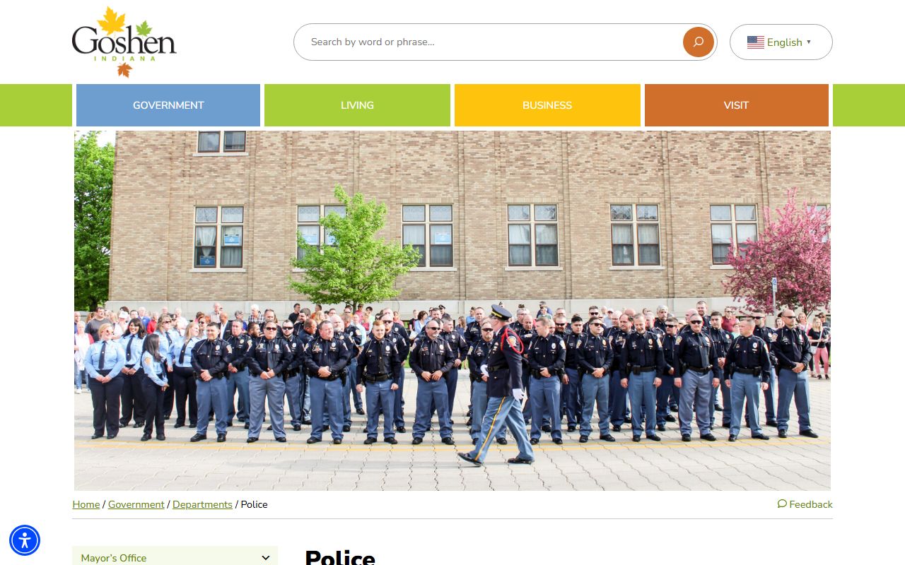 Goshen Police Department police blotter records