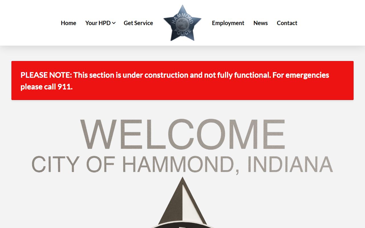 Hammond Police Department public records portal for police blotter requests