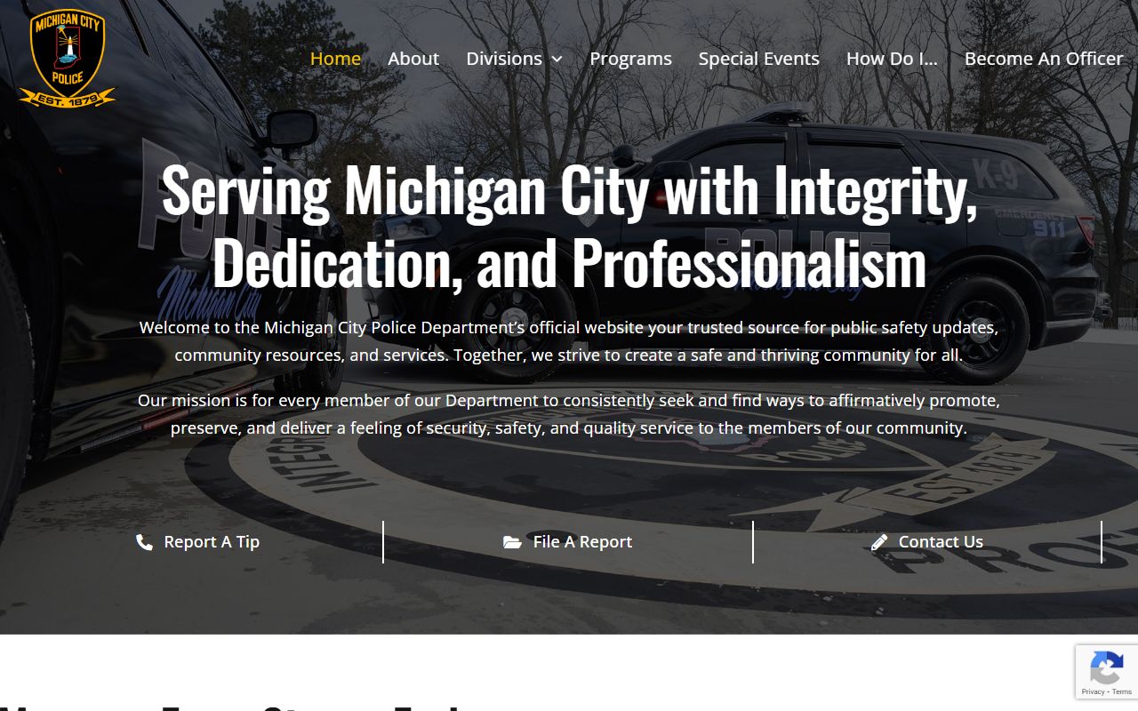 Michigan City Police Department police blotter records