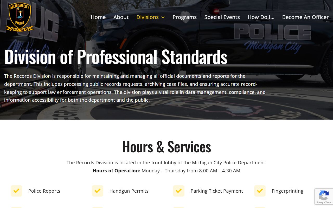 Michigan City Indiana police records request process