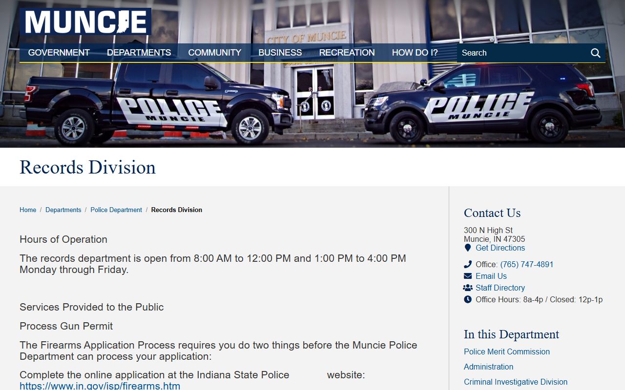 Muncie Indiana police blotter and public records access guide for Delaware County