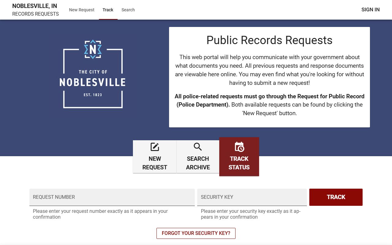 Noblesville Indiana police records division and incident report resources