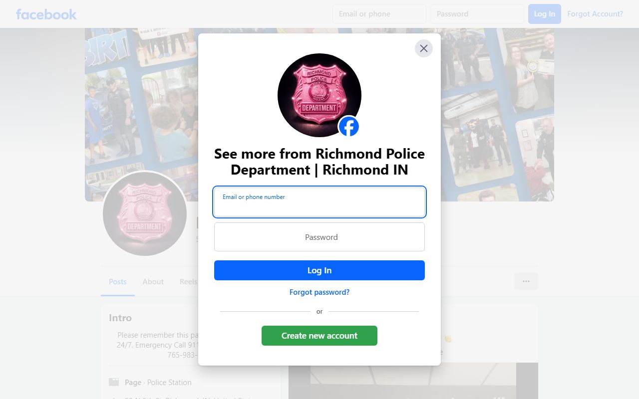 Richmond Wayne County police blotter and public records access