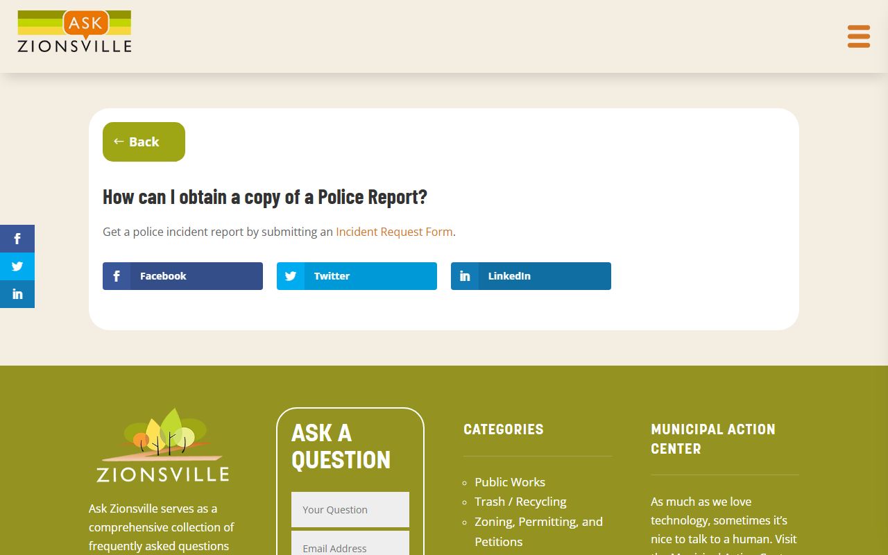 Indiana State Police resources for Zionsville area police blotter