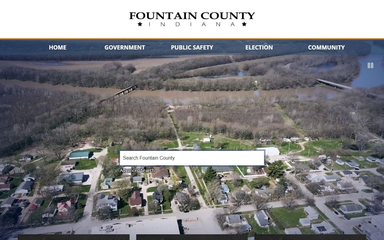 Fountain County government website with links to sheriff and county public records resources