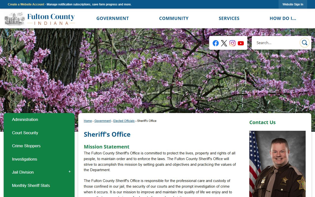 Fulton County Sheriff's Office website for police blotter records