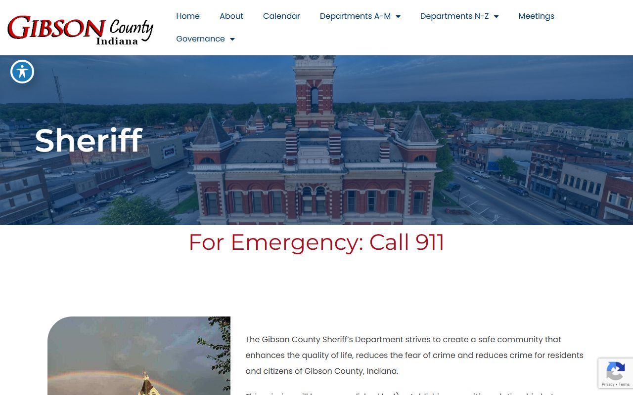 Gibson County government sheriff page for public records