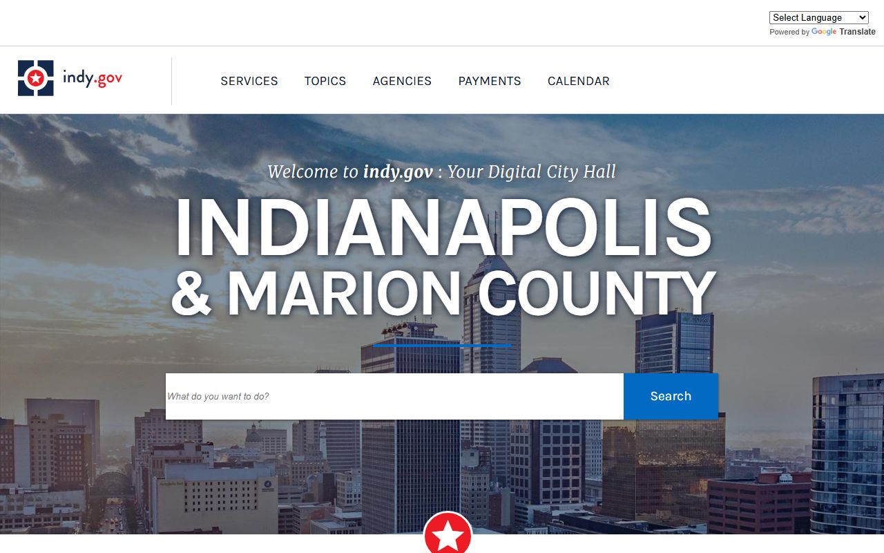 Indianapolis city-county government portal for Marion County public records and police blotter requests