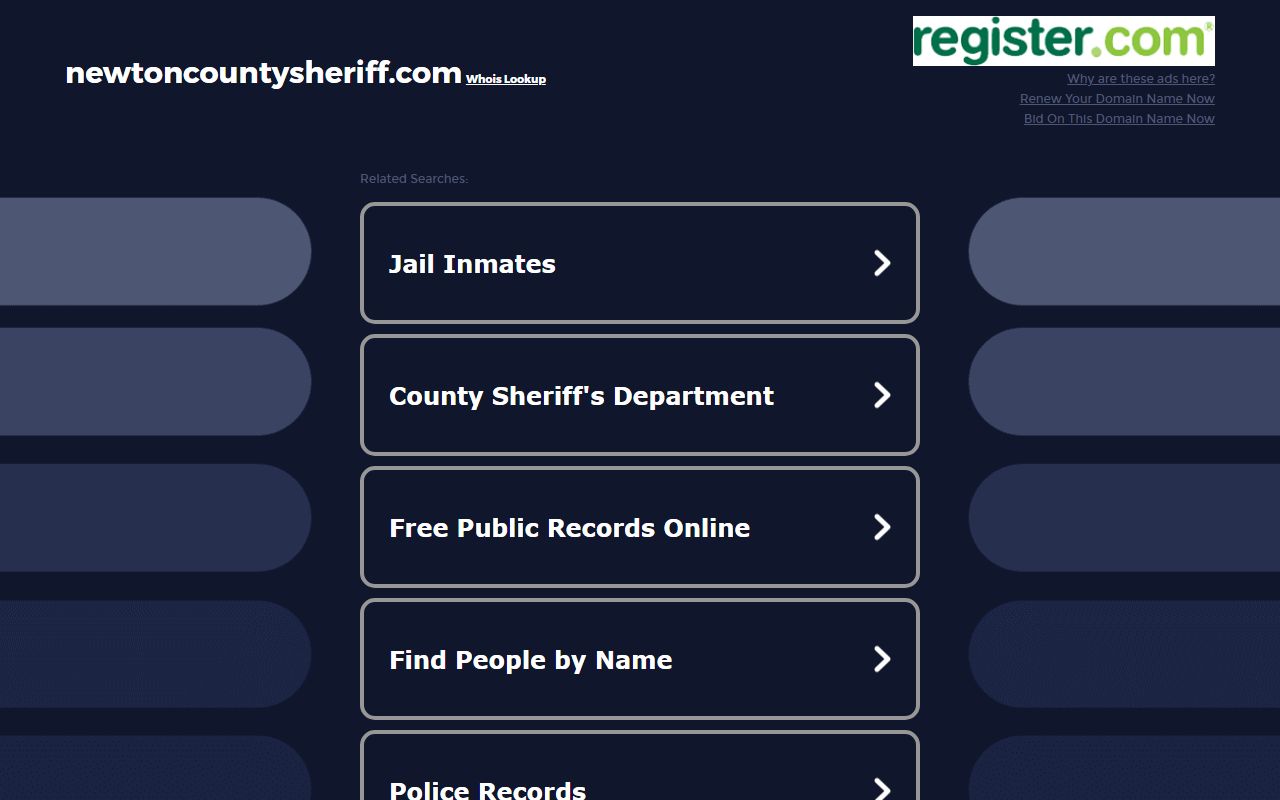 Newton County Sheriff Office website for police blotter record requests