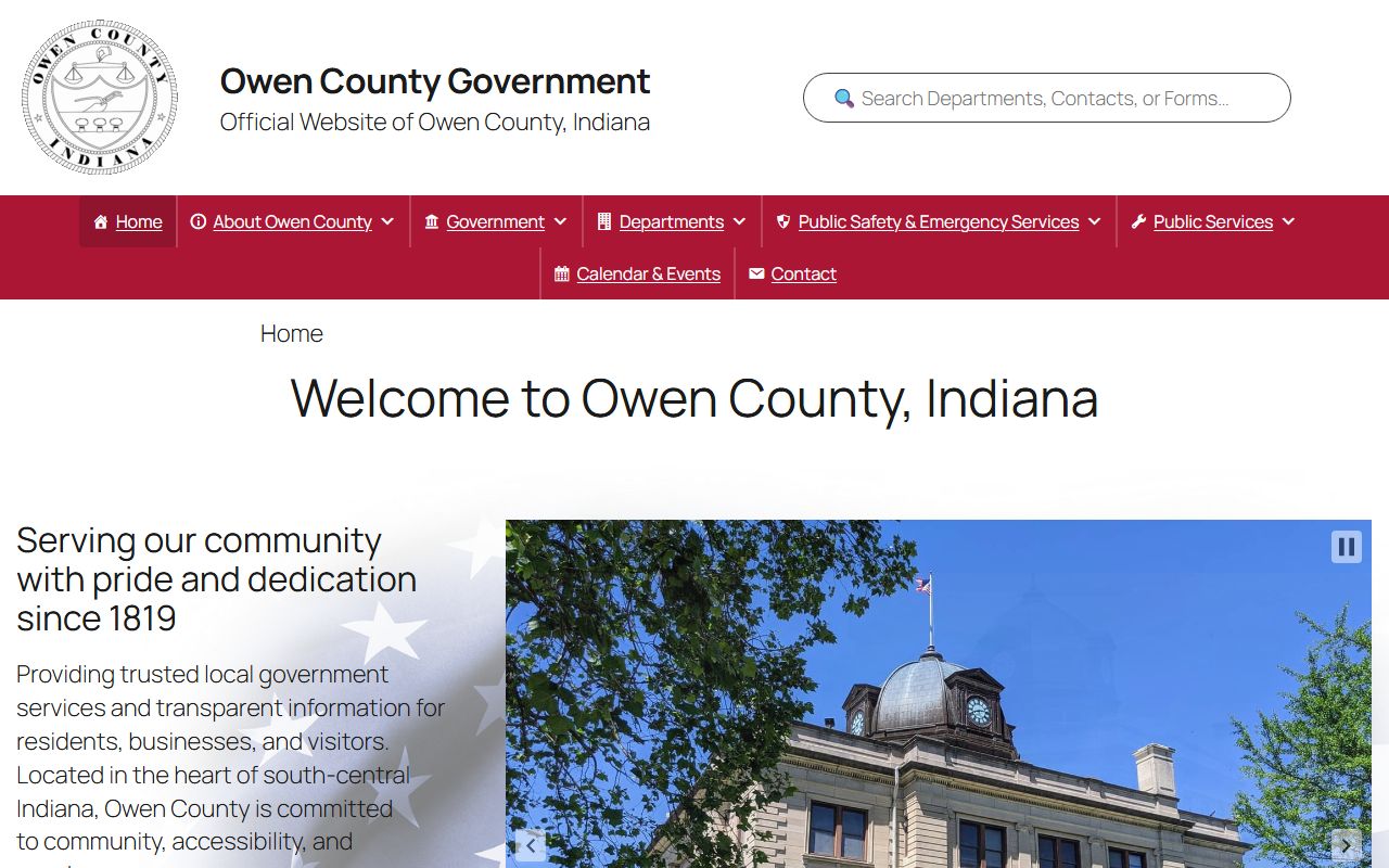 Owen County government website with public records and APRA information