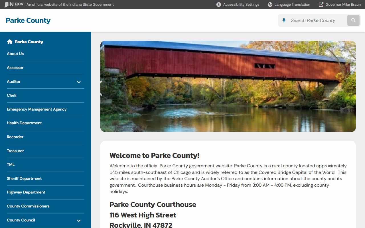 Parke County Indiana Sheriff's Office and police blotter records information