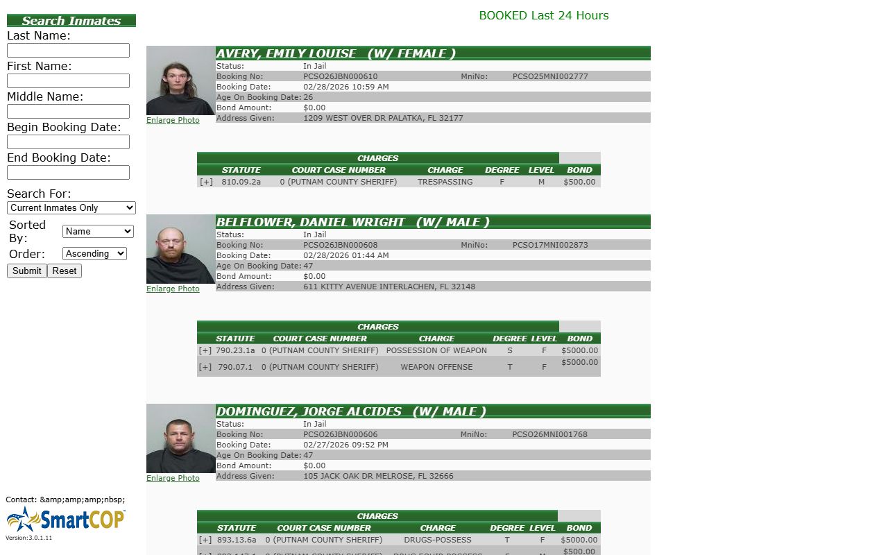 Putnam County Sheriff's Office records request process and APRA information