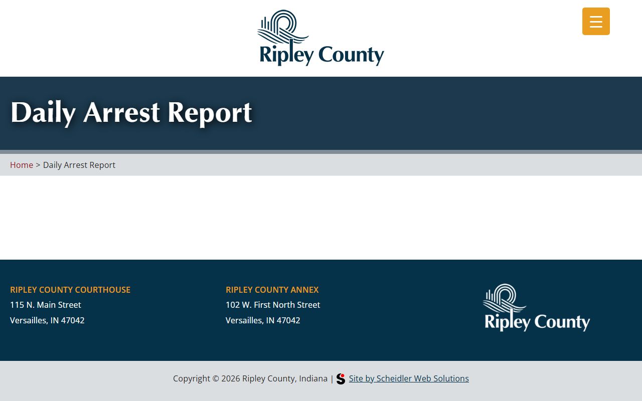 Ripley County APRA records request process and daily arrest report download