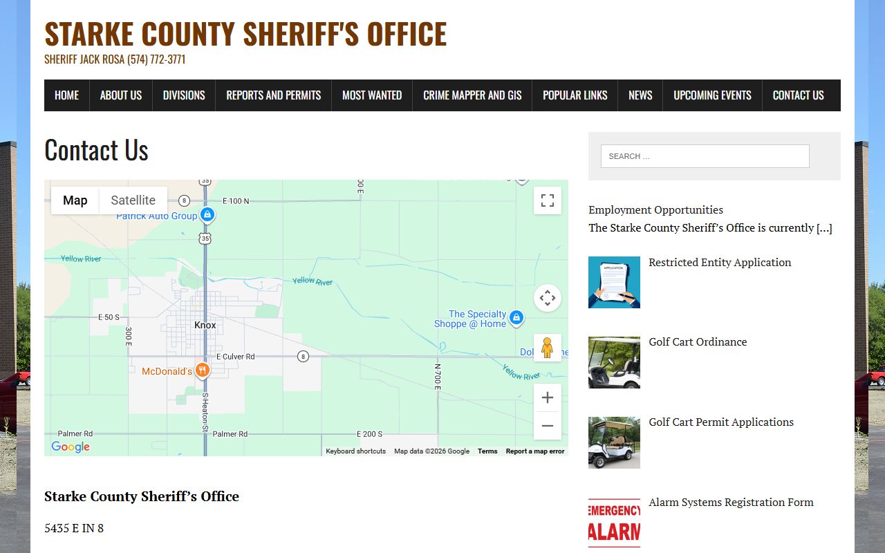 Starke County police blotter and incident report resources