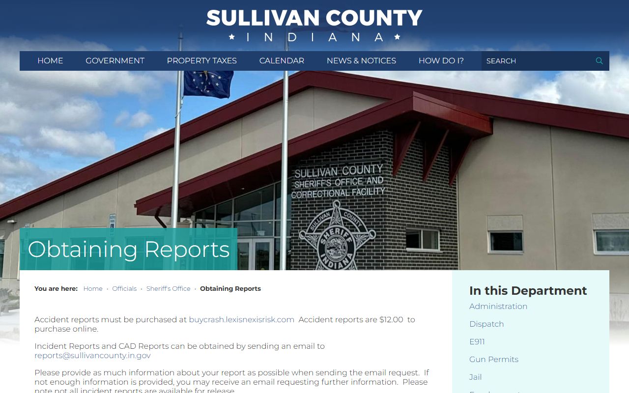Sullivan County police blotter and Indiana State Police resources