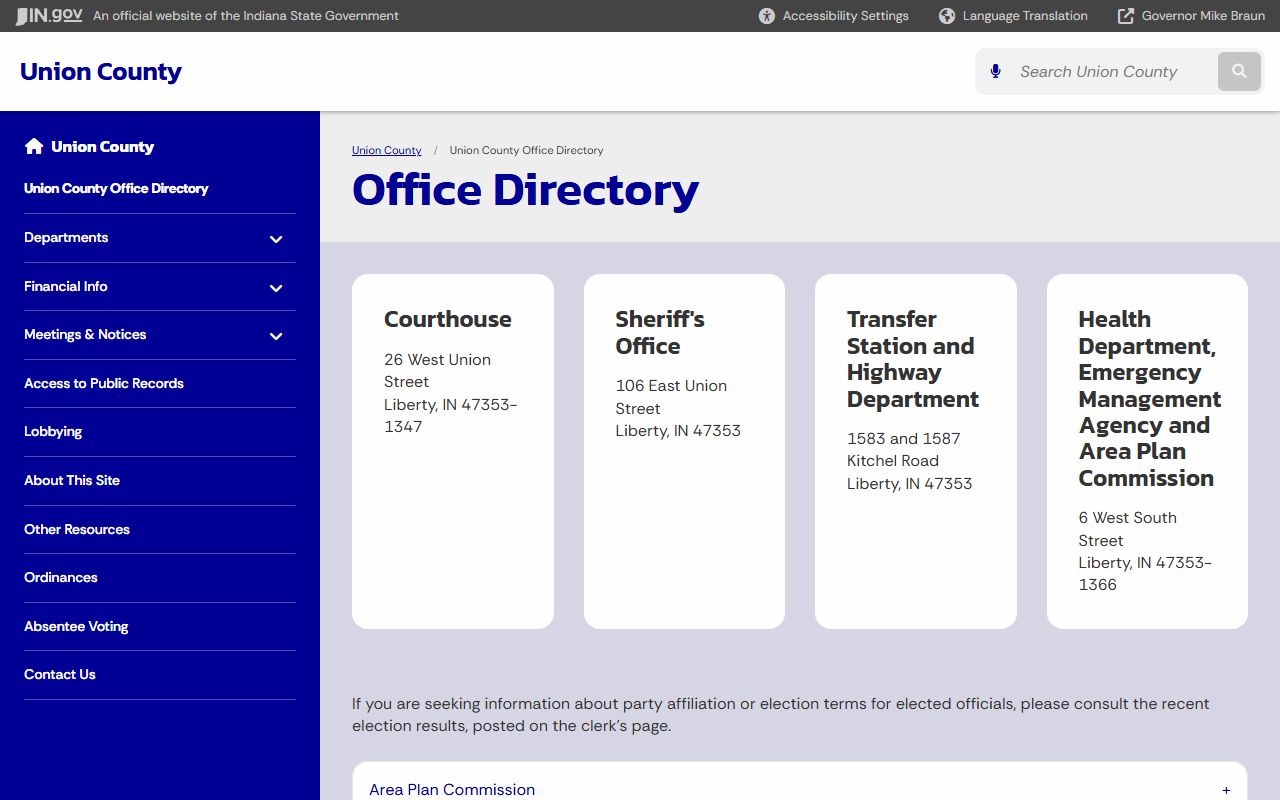 Union County police blotter and Indiana State Police incident resources