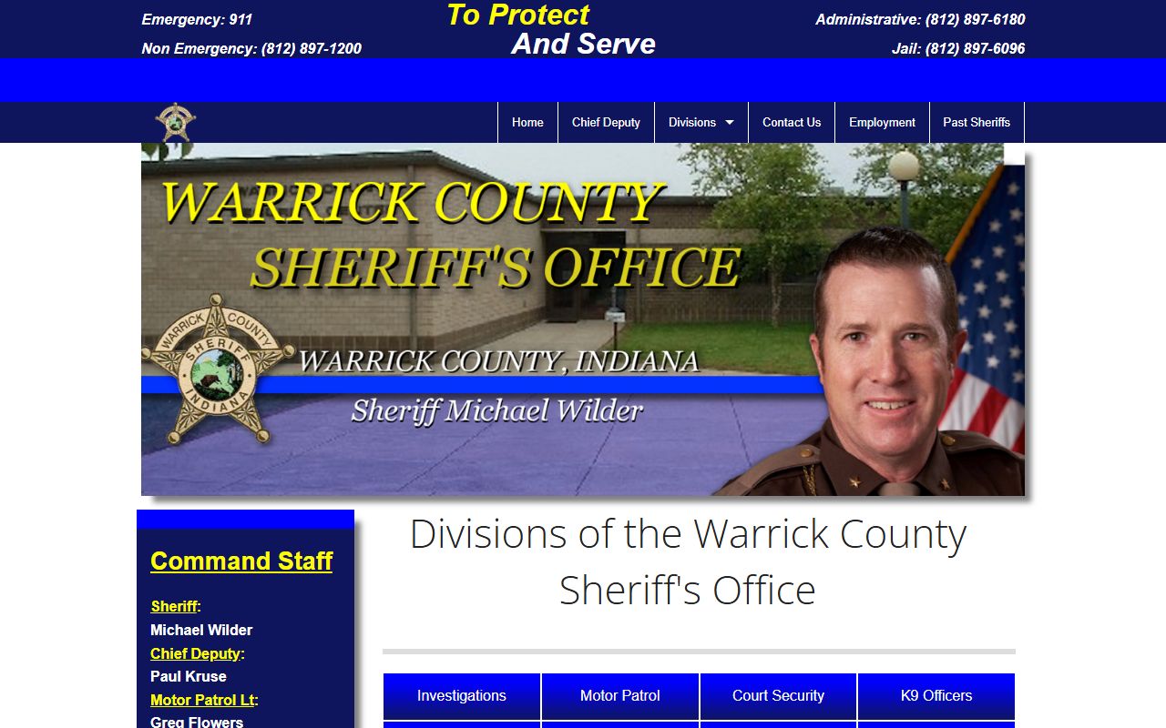 Warrick County law enforcement recording request form for police blotter