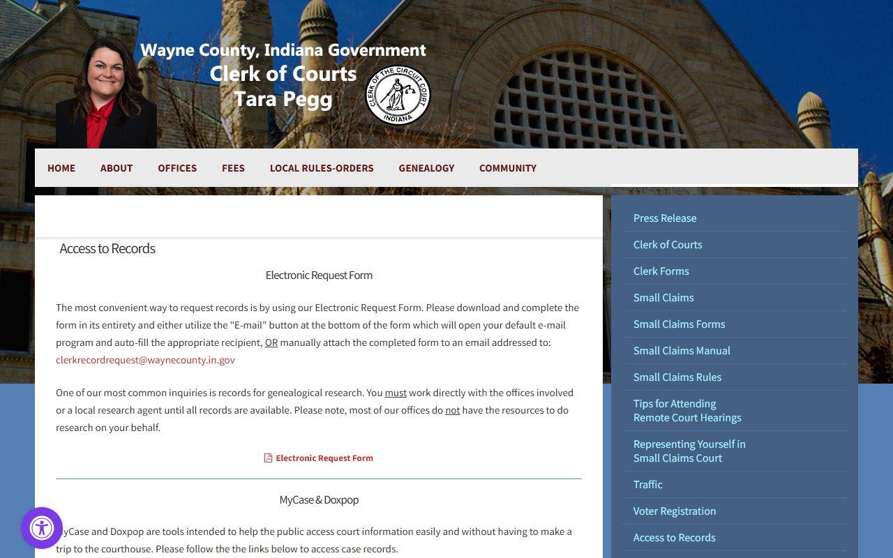 Indiana State Police APRA resources for Wayne County police blotter