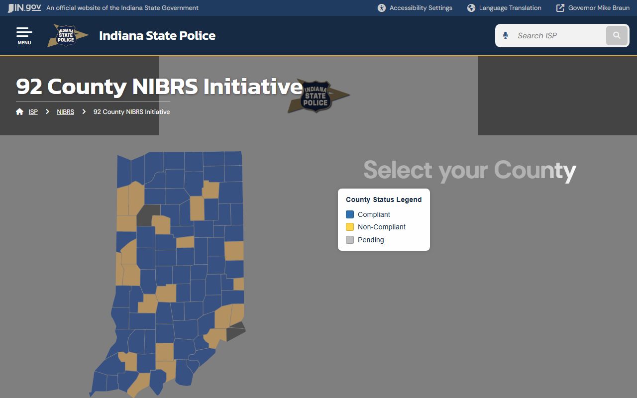 Indiana State Police NIBRS crime statistics for police blotter research statewide